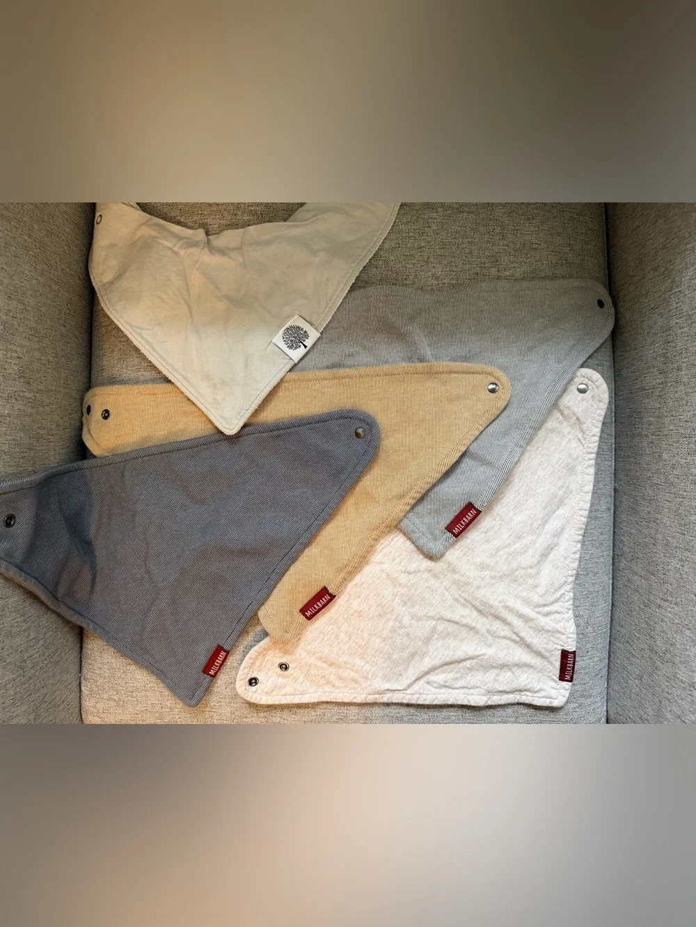 Milkbarn and aden + anais Neutral Tone Muslin Bandana Bib Set